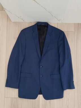 Calvin Klein Suit Jacket Men's Navy Textured